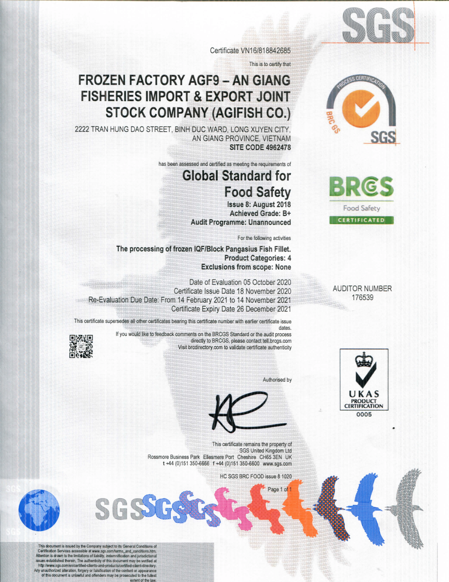 BRCS Food safe Certificate